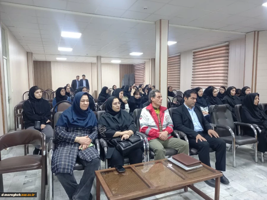 برگزاری کارگاه آموزشی "یادگیری کمک های اولیه، تبدیل اضطراب به اقدام و ضرورت آمادگی در مخاطرات" به مناسبت هفته آموزش در آموزشکده ملی مهارت دختران مراغه  2